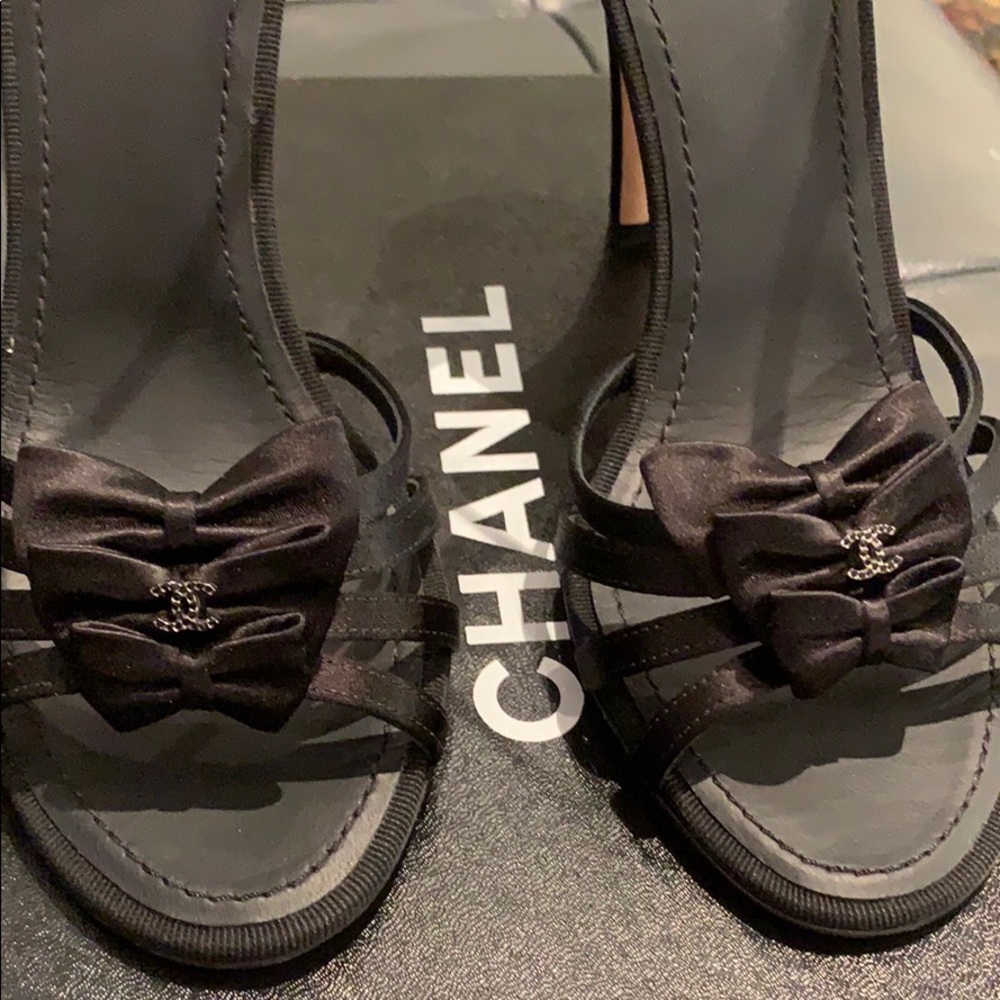 Authentic Chanel logo sandals NEW!